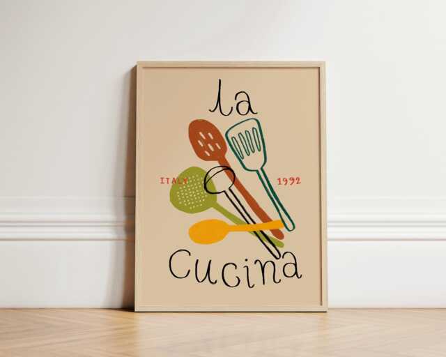 La Cucina Print, Kitchen Poster, Wall Art, Decor, Aesthetic Art For Kitchen, Italian Unframed - image 1