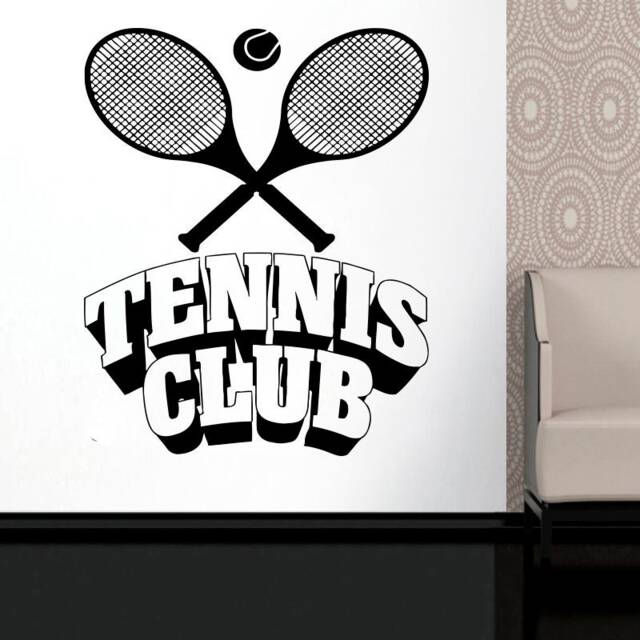 Tennis Club Wall Decal - Removable Vinyl Art 2288 - image 1