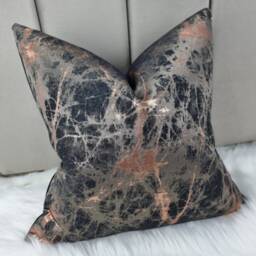 Luxury Lava Bronze Black Copper Cushion Cover Marble Design For New Home Designer Handmade Pillow/(Only Cover - thumbnail 2