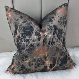 Luxury Lava Bronze Black Copper Cushion Cover Marble Design For New Home Designer Handmade Pillow/(Only Cover - thumbnail 1