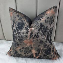 Luxury Lava Bronze Black Copper Cushion Cover Marble Design For New Home Designer Handmade Pillow/(Only Cover - thumbnail 3