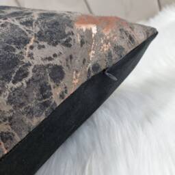 Luxury Lava Bronze Black Copper Cushion Cover Marble Design For New Home Designer Handmade Pillow/(Only Cover - thumbnail 4