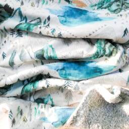 Organic Cotton Sherpa Baby Blanket Valley Of The Suns Print - thumbnail 1