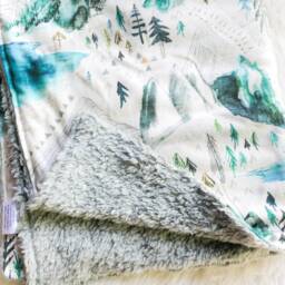 Organic Cotton Sherpa Baby Blanket Valley Of The Suns Print - thumbnail 3