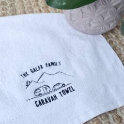 Personalised Embroidered Caravan Towel Camping Gift - thumbnail 2
