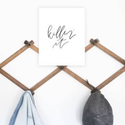 Killin' It Print, Digital Download, Minimalist Printable Wall Art, Office Decor, Simple Home Friendship Gift, Calligraphy Art - thumbnail 3