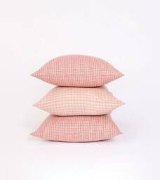 Red Check Linen Pillowcase Stonewashed, Eco-Friendly Cover