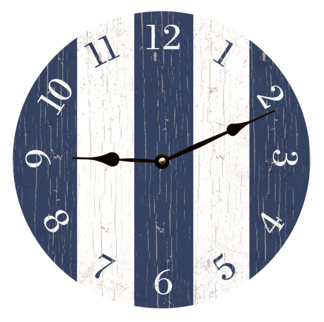 Blue Striped Clock - & White Clock - image 1