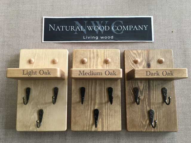 Handmade Oak Waxed Key Holder Shelf - Entryway Organizer - image 1