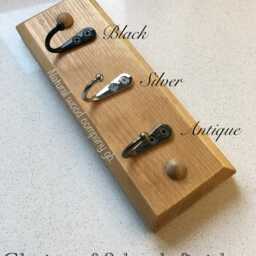 Handmade Oak Waxed Key Holder Shelf - Entryway Organizer - thumbnail 3