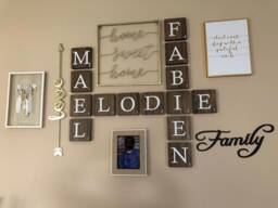 Scrabble Letter, Wooden Terracotta Wall Decoration, Wood Color, Designer Valou Model - thumbnail 1