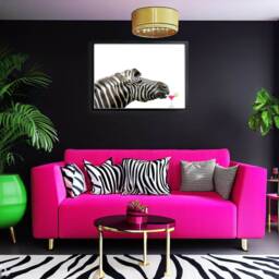 Quirky Zebra Wall Art, Cocktail Print, Animal Theme Home Decor - thumbnail 3