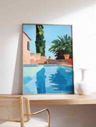 Swimming Pool Wall Art, Art Print, Poster, Blue Gift, Summer Water - thumbnail 1