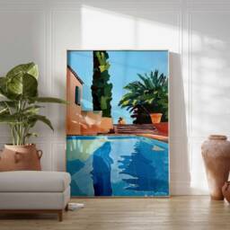 Swimming Pool Wall Art, Art Print, Poster, Blue Gift, Summer Water - thumbnail 3