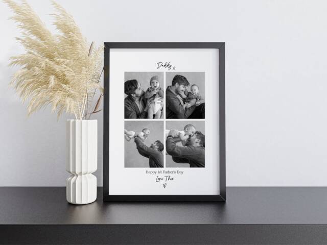 1st Father's Day Gift Frame Custom New Daddy Birthday Picture Print From Son, Personalised Photo For Daddy's First Fathers - image 1