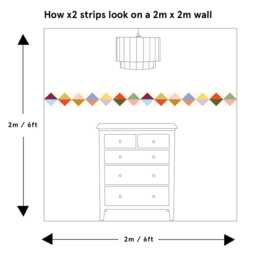 Colourful Diamond Wallpaper Boarder Removable Wall Sticker - Circus Theme Nursery & Playroom Decor - thumbnail 3