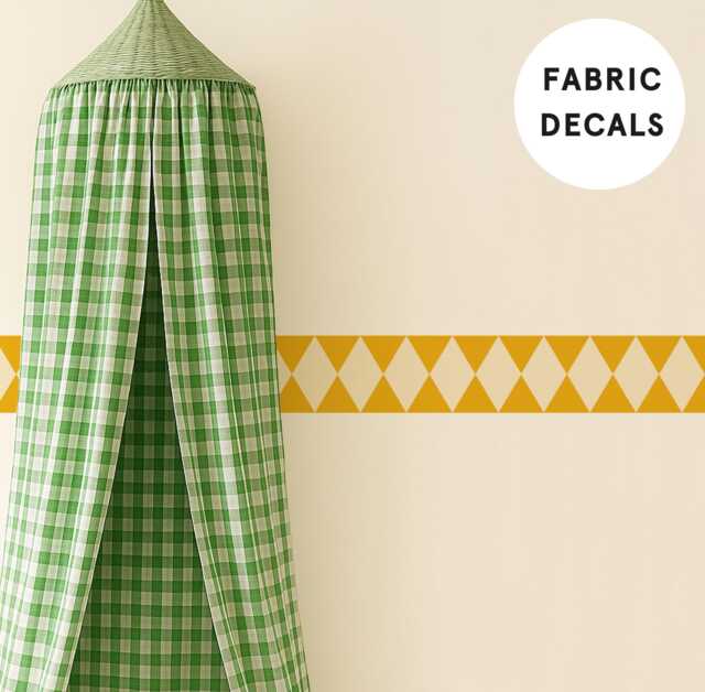 Yellow Harlequin Wallpaper Boarder Removable Wall Sticker - Circus Theme Nursery & Playroom Decor - image 1