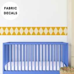 Yellow Harlequin Wallpaper Boarder Removable Wall Sticker - Circus Theme Nursery & Playroom Decor - thumbnail 2