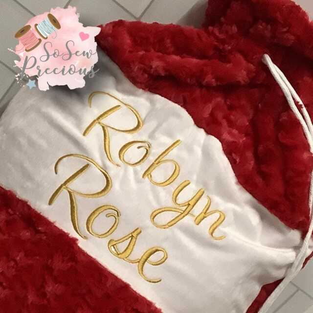 Personalised Plush Christmas Sack , First Christmas , Red, 1St Christmas, Personalized Stockings - image 1