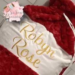 Personalised Plush Christmas Sack , First Christmas , Red, 1St Christmas, Personalized Stockings - thumbnail 1