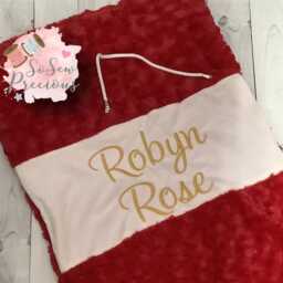 Personalised Plush Christmas Sack , First Christmas , Red, 1St Christmas, Personalized Stockings - thumbnail 2