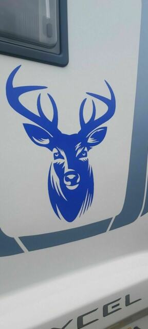 Stag Deer Head Decal Car Van Bonnet Vinyl Side Sticker Wall Art Hood Graphic Window Door Sign Motorhome Campervan - image 1