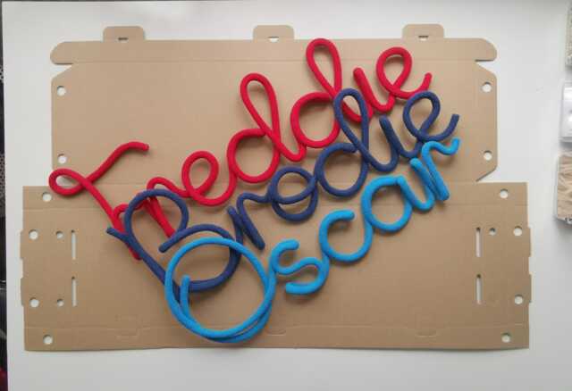 Personalised Knitted Wire Name Sign - Nursery Wall Decor, Kids Room Accent - image 1