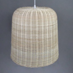 Handwoven Rattan Basket Pendant Lights, Drum-Shape Ceiling Lighting Fixture, Lampshade Width 16.5 - thumbnail 3