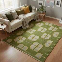 Handwoven Wool Kilim Rug Custom Scandinavian Boho Decor - thumbnail 2