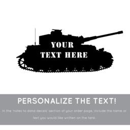 Personalized Army Or Marines Military Tank Shilouette - Wall Decal Custom Vinyl Art Stickers - thumbnail 3