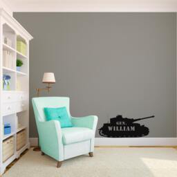 Personalized Army Or Marines Military Tank Shilouette - Wall Decal Custom Vinyl Art Stickers - thumbnail 1