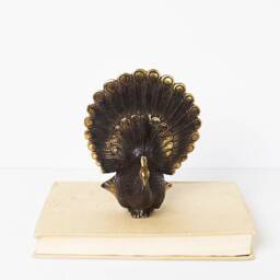 Bronze Peacock Figurine, 5.6 - thumbnail 4