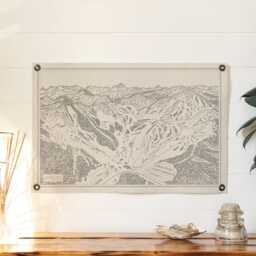 stevens Pass Wa Mountain Map Felt Poster Banner - Vintage Ski Snowboard Mountain Wall Art Gift. Flag Pennant Home Decor. Usa Handmade - thumbnail 3