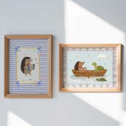 Row Your Boat Nursery Rhyme Print - Scandi Kids Room Art Girls Room - thumbnail 3