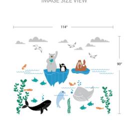 Antarctica & Arctic Wild Animals Wall Decal - Kids Room & Nursery Decor - thumbnail 2