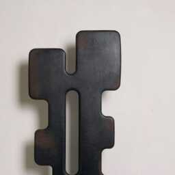 Handcrafted Tall Modern Sculpture - Treze - Bold Statement Decor With Unique Distressed Black Finish - thumbnail 2