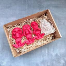 Skull Candle Set With Skull Wax Melts, Skeleton Candle Gift, Gothic Gift Set, Goth Set, Creepy Gift, Bithday Set, Human - thumbnail 2