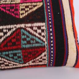 Handmade Turkish Kilim Pillow Cover Bohemian Lumbar Cushion - 12x24 - thumbnail 2