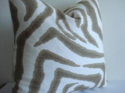Animal Print Pillow Cover - Taupe Tan Geometric Design - thumbnail 1