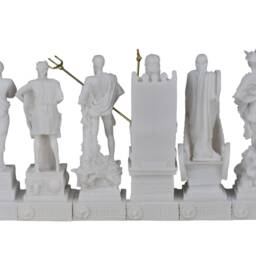 Set 6 Greek Gods Zeus Poseidon Apollo Hermes Hephaestus Ares Statue Figure - thumbnail 2