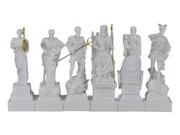 Set 6 Greek Gods Zeus Poseidon Apollo Hermes Hephaestus Ares Statue Figure - thumbnail 1