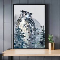 Full Moon Print, Phase Lounge Wall Art, Watercolour Artwork, Gallery Wall, Illustration, Lunar Prints UK A5, A4, A3 - thumbnail 2