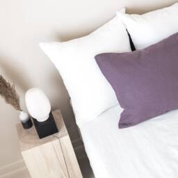 Linen Pillow Case in Dusty Lavender With Envelope Closure/Washed Linen Cases Purple/Custom Size Shams - thumbnail 2