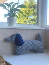 Dachshund Cushion Sausage Dog Gift For Lover Her Mom Ideal Gift Dog Owner Grey Polka Dot - thumbnail 1