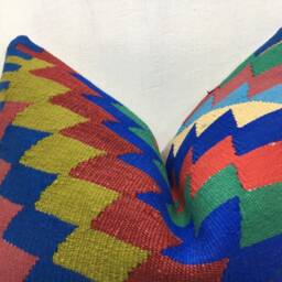 Vintage Turkish Kilim Pillow Cover, Handwoven Accent Cushion - 16x24 - thumbnail 2