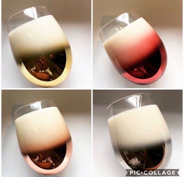 Ombre Soy Wax Candle Stemless Wine Glass, Metallic Decor - image 1