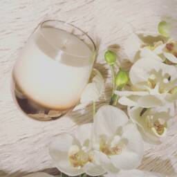 Ombre Soy Wax Candle Stemless Wine Glass, Metallic Decor - thumbnail 3