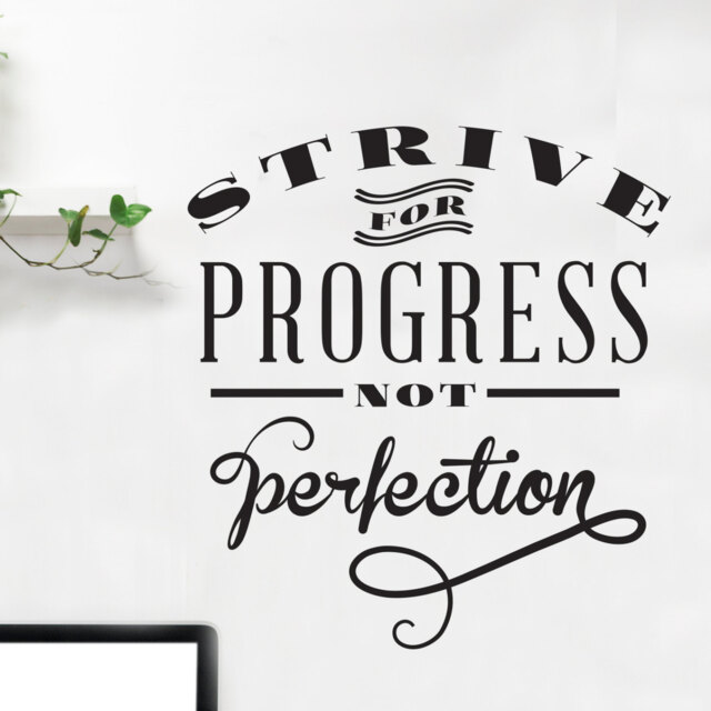 Progress Not Perfection Vinyl Wall Decal - Inspirational Quote - image 1