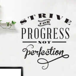 Progress Not Perfection Vinyl Wall Decal - Inspirational Quote