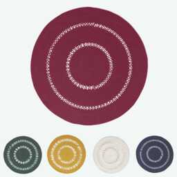 Cotton Handmade Crochet Braided Rug, Round Rug For Living Room - thumbnail 1